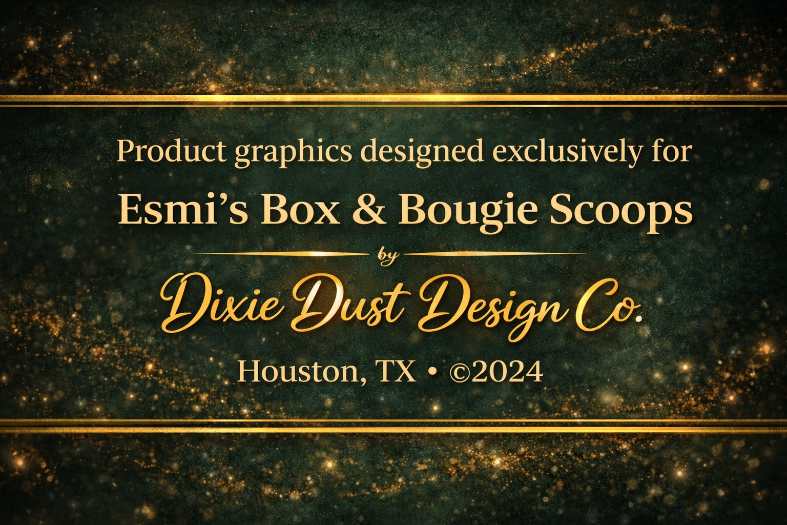 Design credit footer for Esmi's Box & Bougie Scoops